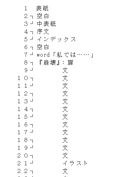 台割の例